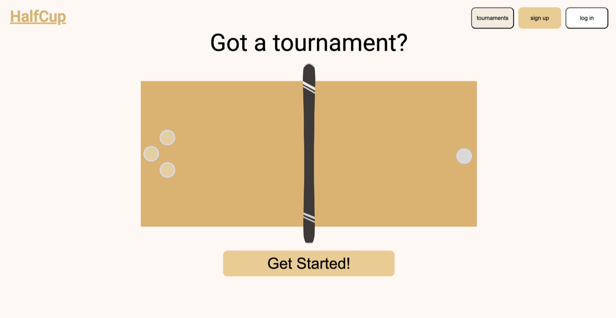 Screenshot of a Half Cup tournament bracket