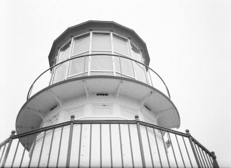 Lighthouse, black and white film
